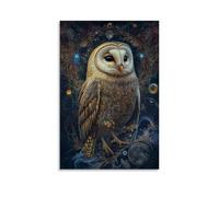 ZLLJXFZZ Poster animal mystique, oracle hibou art mural décoration moderne à suspendre 60 x 90 cm