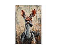 ZLLJXFZZ Poster animal - Peinture à l'huile Okapi Congo - Décoration murale moderne à suspendre - 20 x 30 cm