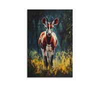 ZLLJXFZZ Poster animal - Peinture à l'huile Okapi Congo - Décoration murale moderne à suspendre - 40 x 60 cm
