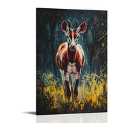 ZLLJXFZZ Poster animal - Peinture à l'huile Okapi Congo - Décoration murale moderne à suspendre - 40 x 60 cm
