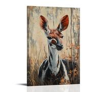 ZLLJXFZZ Poster animal - Peinture à l'huile Okapi Congo - Décoration murale moderne à suspendre - 50 x 75 cm