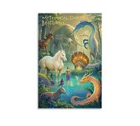 ZLLJXFZZ Poster bestiaire de créature mythique - Décoration murale moderne à suspendre - 60 x 90 cm