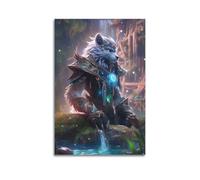 ZLLJXFZZ Poster d'animaux avec images de personnages et image d'une bête mythique - Décoration murale moderne à suspendre - 50 x 75 cm