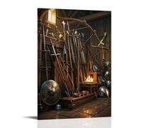 ZLLJXFZZ Poster d'armurerie médiévale - Décoration murale moderne à suspendre - 20 x 30 cm