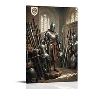 ZLLJXFZZ Poster d'armurerie médiévale - Décoration murale moderne à suspendre - 40 x 60 cm