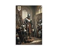 ZLLJXFZZ Poster d'armurerie médiévale - Décoration murale moderne à suspendre - 60 x 90 cm