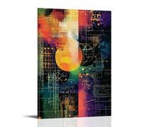 ZLLJXFZZ Poster d'art mural algorithmique - Décoration murale moderne à suspendre - 60 x 90 cm