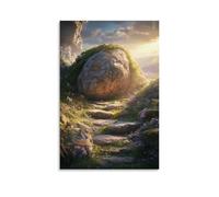 ZLLJXFZZ Poster de Pâques Miracle, pierre roulée art mural décoration moderne à suspendre 30 x 45 cm