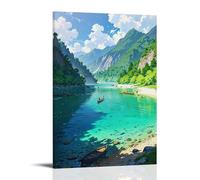 ZLLJXFZZ Poster de paysage à suspendre sur un lac, une rive - Décoration murale moderne - 20 x 30 cm