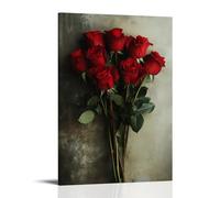 ZLLJXFZZ Poster de Saint-Valentin classique avec bouquet de roses rouges - Décoration murale moderne à suspendre - 30 x 45 cm