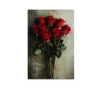 ZLLJXFZZ Poster de Saint-Valentin classique avec bouquet de roses rouges - Décoration murale moderne à suspendre - 60 x 90 cm