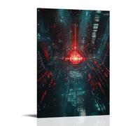 ZLLJXFZZ Poster de science-fiction Core, Quantum Computer City Art mural décoration moderne à suspendre affiche d'art 50 x 75 cm