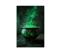 ZLLJXFZZ Poster d'Halloween chaudron, vert bouillonnant, décoration murale moderne à suspendre, 30 x 45 cm