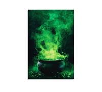 ZLLJXFZZ Poster d'Halloween chaudron, vert bouillonnant, décoration murale moderne à suspendre, 40 x 60 cm
