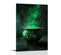 ZLLJXFZZ Poster d'Halloween chaudron, vert bouillonnant, décoration murale moderne à suspendre, 60 x 90 cm