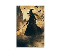 ZLLJXFZZ Poster d'Halloween médiéval, procès de sorcière, décoration murale moderne à suspendre, 30 x 45 cm