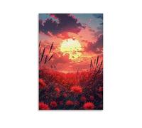 ZLLJXFZZ Poster paysage d'un beau lever de soleil au milieu du printemps Décoration murale moderne à suspendre 30 x 45 cm