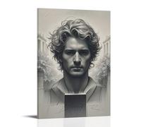 ZLLJXFZZ Poster portrait esquisse au fusain, art mural, décoration moderne, affiche d'art à suspendre, 50 x 75 cm