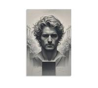 ZLLJXFZZ Poster portrait esquisse au fusain - Art mural moderne - Décoration murale à suspendre - 40 x 60 cm