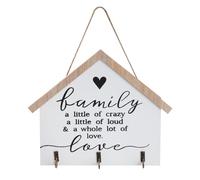 ZLLkeji Porte Clef Mural Bois Porte-Clés Mural Accroche Clef Home Décoratif en Forme de Maison Organiseur Mural Décoratif pour Entrée Porte Couloir Bureau
