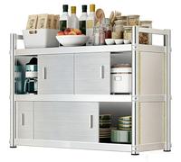 ZLLPIGLS Armoire Murale, Meuble Haut de Cuisine en Acier Inoxydable, Rangement Placard, Grande Capacité, pour Cuisines ou Pièces de Rangement(60x35x90cm)