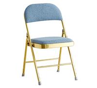 ZLLPIGLS Chaises Pliantes Portables, Chaise Pliante Moderne, Chaise Pliable Rétro en Velours Côtelé, Rembourrées, Capacité de Charge de 150 Kg, pour la Maison, Le Bureau et Les Dortoirs(Blue)