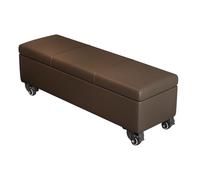 ZLLPIGLS Coffre de Rangement Mobile avec roulettes, Banc de Rangement avec Coussin Doux, et Assise Polyvalente pour Salon, Chambre, Entrée(Brown,80cm/31.4in)