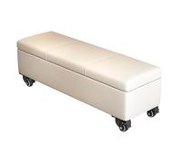 ZLLPIGLS Coffre de Rangement Mobile avec roulettes, Banc de Rangement avec Coussin Doux, et Assise Polyvalente pour Salon, Chambre, Entrée(White,180cm/70.8in)