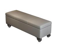 ZLLPIGLS Coffre de Rangement Mobile avec roulettes, Banc de Rangement avec Coussin Doux, et Assise Polyvalente pour Salon, Chambre, Entrée(Light Gray,100cm/39.3in)