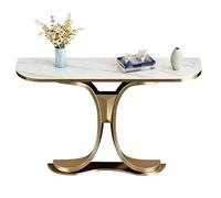 ZLLPIGLS Console Meuble Étroit Élégant, Table Console Extensible Moderne Minimaliste avec Plateau en Pierre, pour Couloir, Salon, Bureau(Gold4,120cm/47.2in)