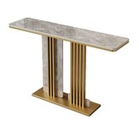 ZLLPIGLS Console Meuble Moderne avec Cadre Métallique Robuste, Table Console Extensible Étroit, Résistant Aux Rayures, pour Hall D'entrée, Couloir ou Accent de Salon(Goid5,39.3x11.8x31.4in)