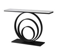 ZLLPIGLS Console Meuble Moderne Élégante avec Plateau en Pierre Frittée Premium, Table Console Extensible Longue et Mince avec Base Stable, pour Entrée, Salon et Bureau(Black,31.4x11.8x31.4in)