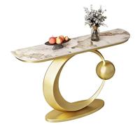 ZLLPIGLS Console Meuble Moderne, Table Console Extensible Contre Le Mur, Cadre Métallique Robuste, Double Peinture Nano pour Couloir ou Salon(Gold3,39.3x11.8x31.4in)