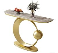 ZLLPIGLS Console Meuble Moderne, Table Console Extensible Contre Le Mur, Cadre Métallique Robuste, Double Peinture Nano pour Couloir ou Salon(Gold2,59x11.8x31.4in)
