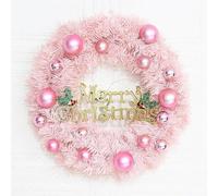 ZLLPIGLS Couronne de Noel Rose, Guirlande Noel Extérieure, avec Panneau Joyeux Noël, pour Mur, Fenêtre, Porche et Décoration de Cheminée(40cm/15.7in)