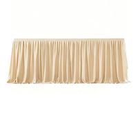 ZLLPIGLS Jupe de Table avec Plis, Nappe Elastique à Bords Stretch, Couleurs Multiples pour Mariage, Anniversaire, Banquet, Décoration e Buffet(Light Yellow,183x78cm/72x30.7in)