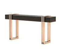 ZLLPIGLS Nouvelle Console Meuble Style Chinois avec Cadre en Acier Électroplacé, Table Console Extensible avec Tiroirs de Rangement, pour Salon, Couloir, Bureau(Rose Gold,55.1x15.7x33.4in)