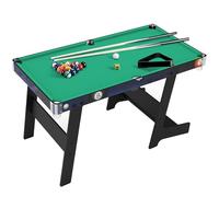 ZLLPIGLS Pliante Billard Americain Set, Table de Billard Intérieures Portables avec Boules, Queues, Poudre de Chocolat, pour Famille, Salle de Jeux ou Espace de Loisirs(122x63x68.5cm/48x24.8x26.9in)