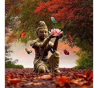 ZLLPRETTY DIY Peinture par Numero KitLotus Bouddha doré 40.6 x 50.8 /16 x 20 Pouces sans Cadre Peinture par Numero Kits avec Brosses et peintures acryliques Adultes Enfants Seniors Débutant