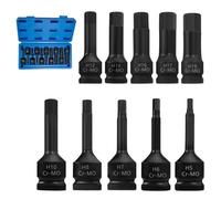 Zllzpzd 10 Pièces Douille a Choc 1/2 Douilles Torx,H5, H6, H7, H8, H10,H12, H14, H16,H17, H19,Jeu de Douilles à Impact à HEX Coffret Douille a Choc Jeu de clés Allen