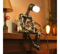ZLMFK Lampes de Robot Industriel créatif Fer Robot Lampe de Table rétro Robot Tuyau d'eau Lampe de Bureau économie Lampes de Bureau Bar Restaurant café Steampunk décoration