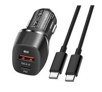 ZLONXUN Chargeur Voiture Rapide USB C 38W et câble Compatible avec iPhone 15/16,Samsung Galaxy,Google Pixel,Huawei,Motorola