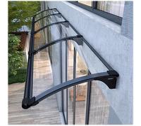 Zlovne Auvent de Porte Aluminium,Marquise de Porte d’Entrée en Polycarbonate Transparent,Auvent Marquise d'Entrée de Bloc UV de 99,99%,Terrasse Toit Abri Banne Protection (45x280cm/18 x110)