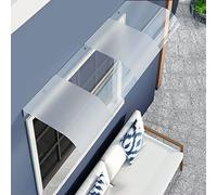 Zlovne Auvent de Porte Entrée Auvent de Véranda Extérieur,Auvent Marquise Porte d'Entree en Polycarbonat,Auvent de Fenêtre Contre Pluie Neige UV,50% Clair et Givré avec Vis (40x230cm/16 x91)