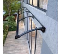 Zlovne Auvent Fenêtre Incurvé,Auvent de Porte d'Entrée,Toit Marquise en Polycarbonate Porte Résistante Toit Abri Protection,Support en Aluminium Charge Maximale 300kg,Magasin Abri (55x150cm/22 x59)