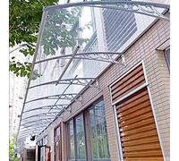 Zlovne Marquise de Porte d?Entrée Moderne,Toit Marquise en Polycarbonate,Auvent de Porte,Auvent Fenêtre Protection Solaire,Auvent Marquise d'Entrée Transparent,Gris Argent Support (60x110cm/24 x43)