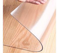 Zlovne Nappe Transparente,Rectangle et Carré Film de Protection de Table,Protecteur de Table,Verre Souple 2 mm D'épaisseur,Givrée Antidérapant et Anti-Chaud,Tapis de Table (75x125cm/30x49inch)