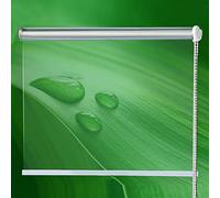 Zlovne Store Enrouleur Occultant Store Enrouleur à Traction Latérale Protection UV Imperméable Store Enrouleur PVC Pergola Extérieure,Store Romain Transparent avec Raccord (W90xH140cm/W36xH55in)