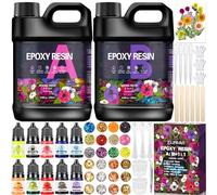 ZLPBAO Resine Epoxy Kit, Résine Époxy 582ml de Rapport 1: 1 Transparente pour Coulée, kit resine epoxy Complet débutant pour Bois, Artisanat, De l'art, Table, Fabrication de Bijoux