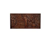 ZLPOFHS Plaque en Bois décorative Religieuse Adam et Eve Genesis, décoration Murale for la Maison, Saint jésus, Cadeau catholique(40x20x2.5cm)